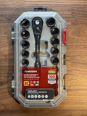 H1003d26sws Husky 100-position 3/8 Inch Drive Universal Socket Wrench Set 26-piece