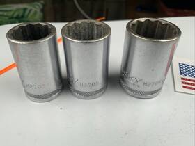 H2706 Husky H2703 3pc 1/2 Drive 12pt Sockets 5/8 11/16 H2705 3/4 Usa Orange