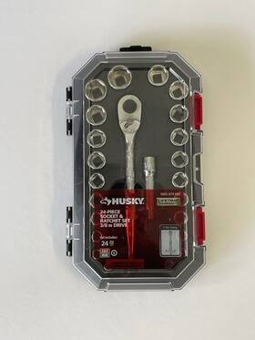 H3d24pcsws Husky 3/8 Inch Drive Ratchet Sae/metric Socket 24pc Set 6pt New