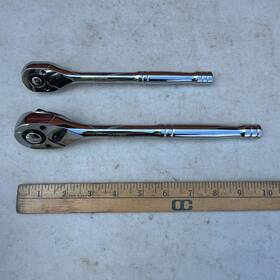 Hyper Tough 076812151247 1/2 Inch Drive And 3/8 Pear Head Ratchets Chrome