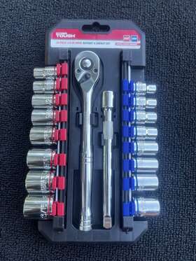 Hyper Tough 820909058212 20-piece 3/8-inch Drive Ratchet Socket Set Sae Mm