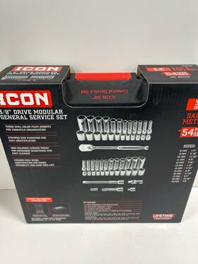 P20029227 Icon 70469 3/8 Sae 54 Piece Socket Set