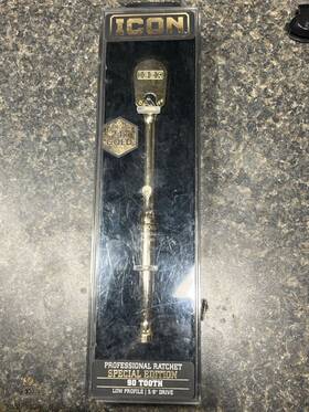 Qui002480 Icon Professional Ratcheting 56907 Sealed 24k Gold 90 Tooth 3/8 Drive Ratchet