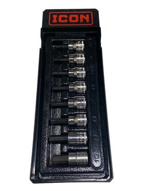 Azp022696 Icon Professional Ratcheting S2hm-8 3/8 Inch Drive Hex 8pc Socket Set Model