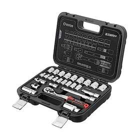 Intertool 850039064883 Metric Socket Set 3/8-inch Drive 26-piece Quick Release Ratchet Extension