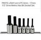 J5441-sm Proto Durable Full Polish Drive Metric Hex Bit Set