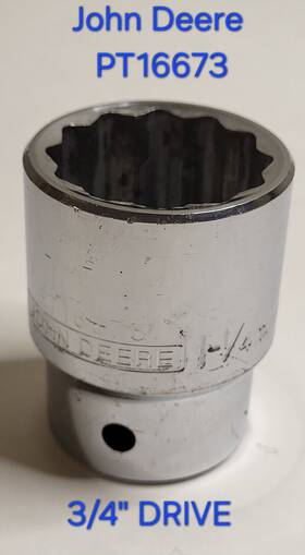 Pt16673 John Deere Socket 3/4 Inch Drive 1 1/4 Chrome Plated Tractor