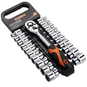 Kendo 903366851481 21pcs 1/2 Drive Ratchet Socket Wrench Set Professional 72 Tooth Reversibl