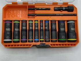 Flip-20 Klein Tools 65239 Knect Deep Impact Socket Set 13 Pieces Used