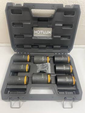 5813705 Klutch 3/4in Dr Deep Impact Socket Set 8 Pc Sae Chrome Molybdenum 1 Inch - 1-1/2