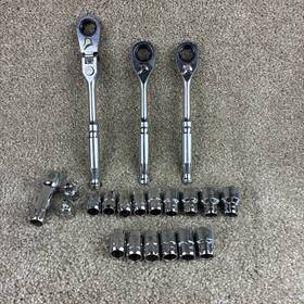 21pc.pass Kobalt 22379 Through Ratchet/socket Set Sae/metric