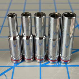 271869 Kobalt 5 3/16 7/32 1/4 9/32 5/16 Inch X Dr Deep Socket 6pt Lot