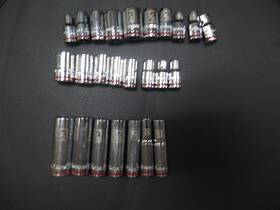 337810 Kobalt Lot Sale Sockets Over 25 Sae 1/2 3/8 5/16 Etc