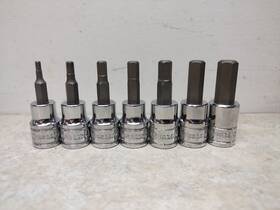 H10-h8-h7-h6-h5-h4-h3 Kobalt 7 Pc. 3/8 Inch Drive Metric Hex Driver Socket Set H Series