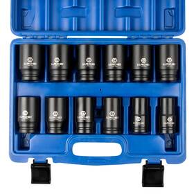 Llndei 768531972363 3/4 Inch Drive Impact Socket Set 12 Piece Heavy Duty Cr-mo Deep/jumbo