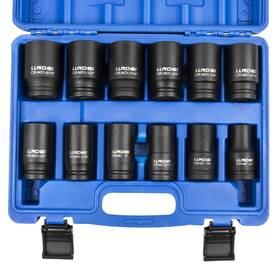 Llndei 768534782211 3/4 Inch Drive Impact Socket Set 12 Piece Heavy Duty Cr-mo Deep/jumbo
