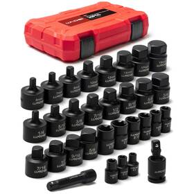 Llndei 768795333979 3/8 Inch Drive Low Profile Impact Hex Driver Set 30-piece Sae/metric 1/4-3/4