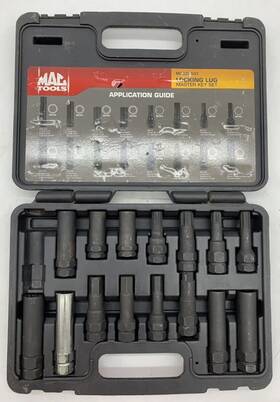 Mac78537 Mac Tools Locking Lug Nut Master Key Set 16 Piece Black Oxi Gal145732