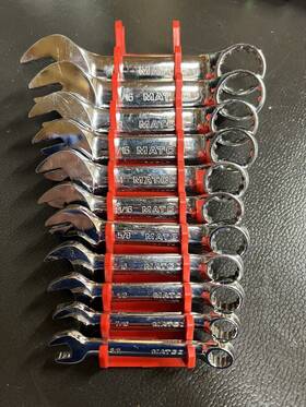 Pd4046920 Mac Tools Sxs112ptr 11pc Sae Knuckle Saver 12 Pt Stubby Combination Wrench Set