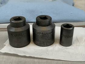 Vp3386r Mac 3pc 1/2 Drive 6pt Impact Sockets 5/8 1-3/16 1-1/4 Inch -marked- Usa Gray