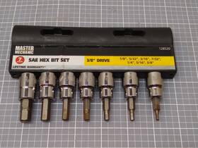 128520 Master Mechanic 3/8 Inch Drive Sae Hex Bit Socket Set 7-piece