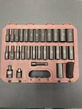 Sbdp296v Matco Tools 29 Piece Deep 3/8 Inch Drive 6 Point Socket Set Metric And Sae