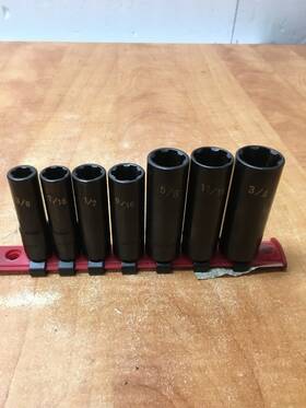 Sbdpa7r Matco Tools 7pc 3/8 Inch Drive Sae Deep Pro Non-slip Impact Socket Set