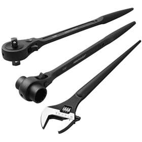 Maxpower 936279522278 3pcs Spud Ratchet Set 3/4 Inch X 7/8 Dual Socket Scaffold Wrench 1/2 3/8 D