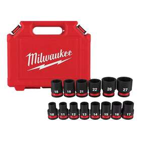 Milwaukee 445041565539 Shockwave 1/2 Inch Drive Metric 6 Point Impact Socket Set 14-piece