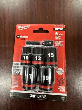 49-66-7036 Milwaukee Tool 6pc Shockwave Impact Duty 3/8 Inch Drive Metric Socket Set