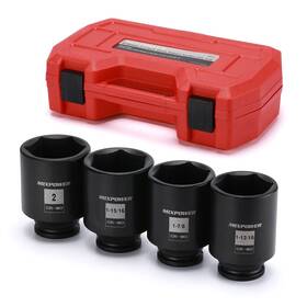 Mixpower 737311728568 1/2-inch Drive Deep Impact Socket Set Inch Cr-mo 6 Point 1-13/16