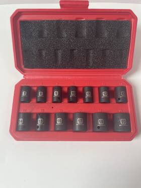 Mt175 Mixpower 744110120370 13 Pieces 3/8-inch Drive Shallow Impact Socket Set 7mm To 19mm Cr-v