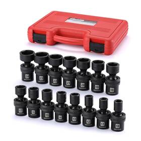 Mixpower 750139256419 15-piece 1/2 Inch Drive Shallow Universal Impact Socket Set 6 Points M