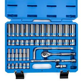 02512a Neiko 3/8 Inch Drive Socket Set With Quick Release Ratchet 90 Tooth 43 Piece