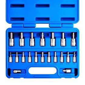 01150a Neiko 816914023284 Sae And Metric Hex Bit Socket Set 20 Pieces 1/8 Inch 3/8