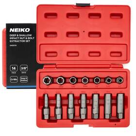 04207a Neiko 816914024533 Impact Nut And Bolt Extractor Set 14 Piece Lug Removal Tool 3/8 Dr