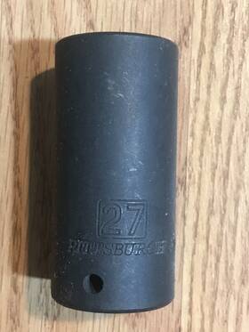 42427 Pittsburgh Professional Pro 27mm Deep Impact Socket 1/2 Inch Drive 6 Point Metric For Subaru Axle