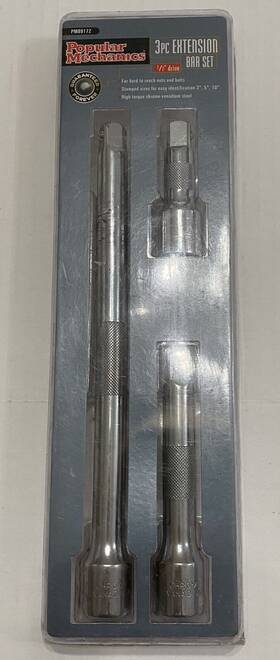 Pm89172 Pm Popular Mechanics 3pc 1/2 Inch Drive Extension Bar Set 3 5 10