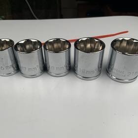 06216m Popular Mechanics Pm 5pc 3/8 Drive 12pt Metric Sockets 16-19 21mm Taiwan Red