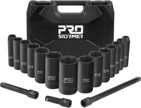 Prostormer 690000227363 1/2 Drive Impact Socket Set 17-piece 3/8 To 1-1/4 Sae Standard