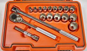 J54118t Proto New 18pc Sae 12pt 1/2 Drive Socket Set Nos