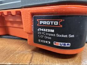 J74323im Proto Socket Set 1/2 Inch Drive 23 Pcs. Sae/metric Used Excellent Condition