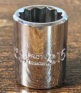 5215m Proto Professional 3/8 Inch Drive 12-point 15mm Shallow Socket - Usa