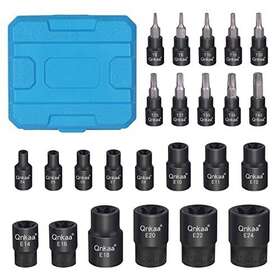 Qnkaa 710667238165 Torx Bit Socket Female Etorx External Sockets Set 24pcs 10pcs Star Bits