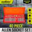 Ref94121 Horusdy 40 Pc Industrial S2 Power Hex Socket Bit Set Tools Spline Torx
