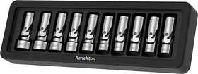 Renekton 313037269228 3/8 Inch Drive Metric Flex Socket Set 12 Point Swivel Head Cr-v Steel