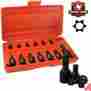 Rid-10282b Generic 13pc Impact Star Torx Tork Socket Tamper Resistant Proof Driver Tool Set Bit Kit 789611043261