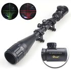 Rifle Hunting Scope Gun Mounts Red Illuminated Green Crosshair 6-24x50 Scopes