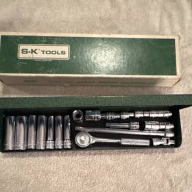 4921-9 S-k Tools Vtg 1/4 Inch Drive 20/21 Piece Ratcheting Chrome Steel Socket Set