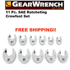 89118 Sae Gearwrench Crowfoot Piece "dr 11 Ratcheting 8 Wrench 3 - Set